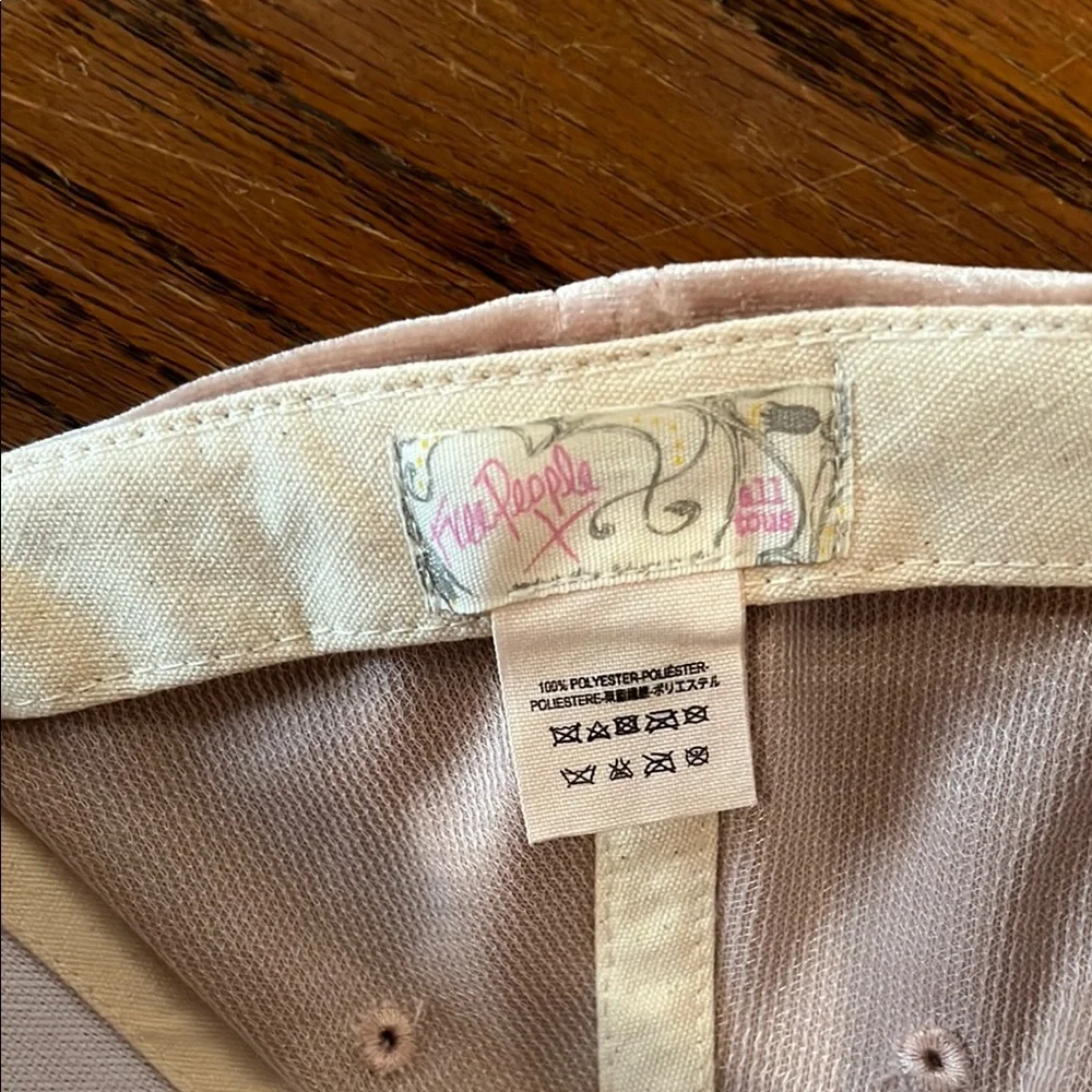 Free People Pink Velvet Women's Cap Adjustable Buckle